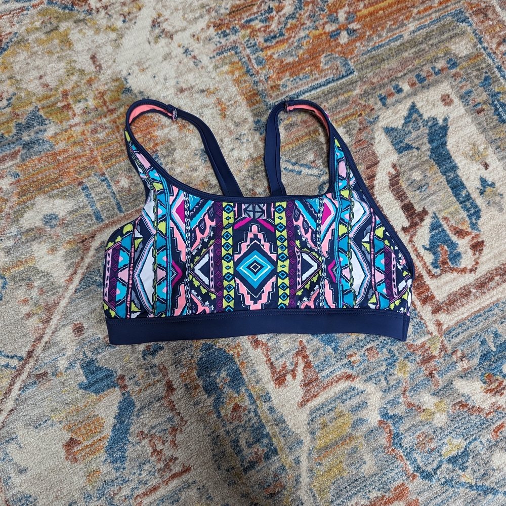 Title Nine Coral and Navy Sports Bra